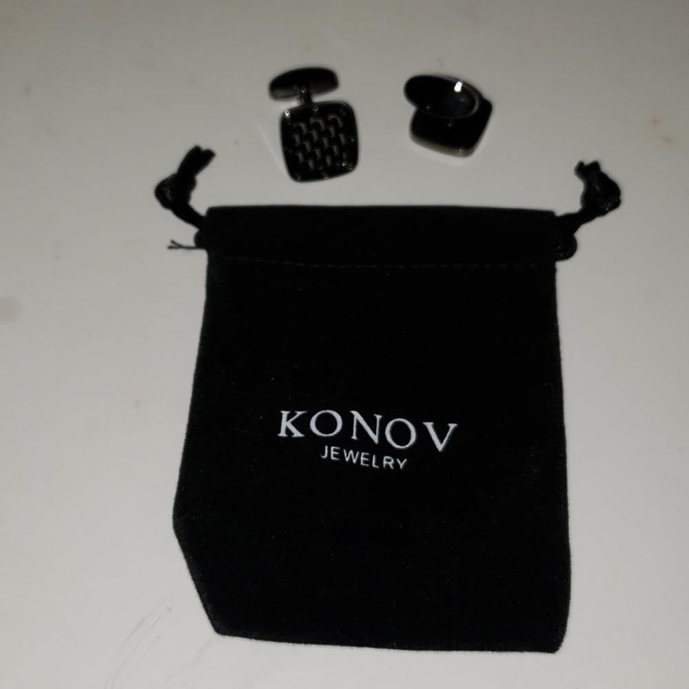 KONOV	Men's Rhodium Cufflinks